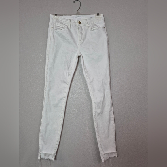 Frame Women's Jeans Size 27 Crisp White Skinny Jeans - Picture 2 of 6
